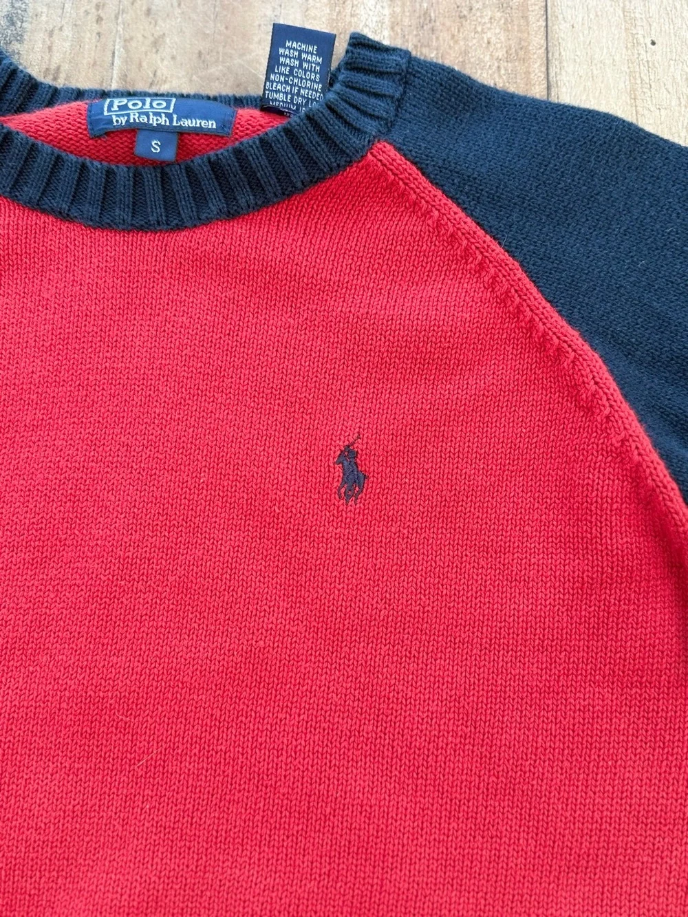 Polo Ralph Lauren Kids Colorblock Cotton Knit Sweater Size Small